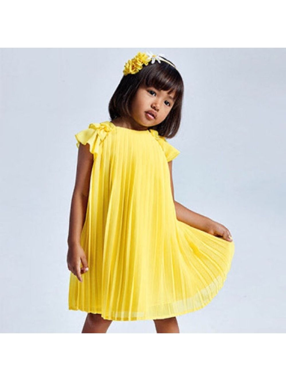 Size 7 Girls Mayoral Sunny Yellow Kids Formal Dress